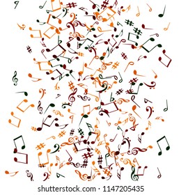 Musical Signs. Modern Background with Notes. Vector Element for Musical Poster, Banner, Advertising, Card. Minimalistic Simple Background.
