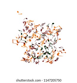 Musical Signs. Modern Background with Notes. Vector Element for Musical Poster, Banner, Advertising, Card. Minimalistic Simple Background.
