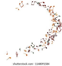 Musical Signs. Modern Background with Notes. Vector Element for Musical Poster, Banner, Advertising, Card. Minimalistic Simple Background.
