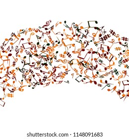 Musical Signs. Modern Background with Notes. Vector Element for Musical Poster, Banner, Advertising, Card. Minimalistic Simple Background.
