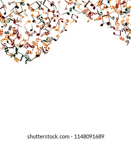 Musical Signs. Modern Background with Notes. Vector Element for Musical Poster, Banner, Advertising, Card. Minimalistic Simple Background.
