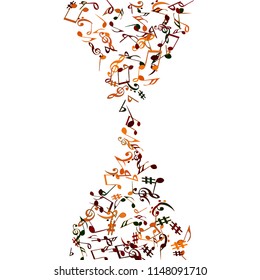Musical Signs. Modern Background with Notes. Vector Element for Musical Poster, Banner, Advertising, Card. Minimalistic Simple Background.
