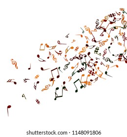 Musical Signs. Modern Background with Notes. Vector Element for Musical Poster, Banner, Advertising, Card. Minimalistic Simple Background.
