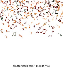 Musical Signs. Modern Background with Notes. Vector Element for Musical Poster, Banner, Advertising, Card. Minimalistic Simple Background.
