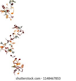 Musical Signs. Modern Background with Notes. Vector Element for Musical Poster, Banner, Advertising, Card. Minimalistic Simple Background.

