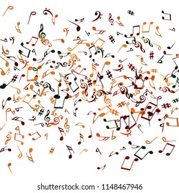 Musical Signs. Modern Background with Notes. Vector Element for Musical Poster, Banner, Advertising, Card. Minimalistic Simple Background.
