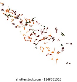 Musical Signs. Modern Background with Notes. Vector Element for Musical Poster, Banner, Advertising, Card. Minimalistic Simple Background.
