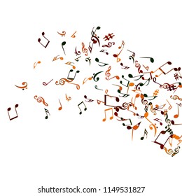 Musical Signs. Modern Background with Notes. Vector Element for Musical Poster, Banner, Advertising, Card. Minimalistic Simple Background.

