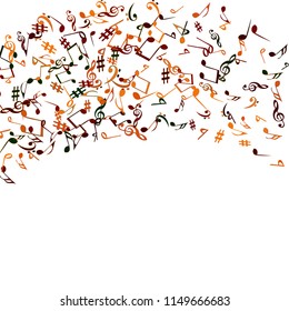 Musical Signs. Modern Background with Notes. Vector Element for Musical Poster, Banner, Advertising, Card. Minimalistic Simple Background.
