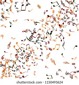 Musical Signs. Modern Background with Notes. Vector Element for Musical Poster, Banner, Advertising, Card. Minimalistic Simple Background.
