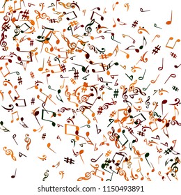 Musical Signs. Modern Background with Notes. Vector Element for Musical Poster, Banner, Advertising, Card. Minimalistic Simple Background.
