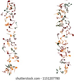 Musical Signs. Modern Background with Notes. Vector Element for Musical Poster, Banner, Advertising, Card. Minimalistic Simple Background.
