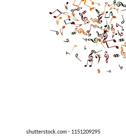 Musical Signs. Modern Background with Notes. Vector Element for Musical Poster, Banner, Advertising, Card. Minimalistic Simple Background.
