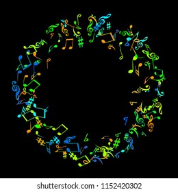 Musical Signs. Modern Background with Notes. Vector Element for Musical Poster, Banner, Advertising, Card. Minimalistic Simple Background.
