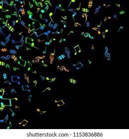 Musical Signs. Modern Background with Notes. Vector Element for Musical Poster, Banner, Advertising, Card. Minimalistic Simple Background.
