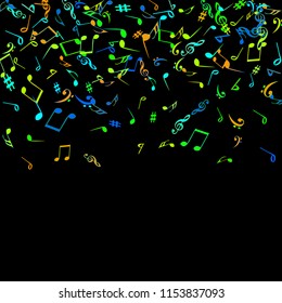 Musical Signs. Modern Background with Notes. Vector Element for Musical Poster, Banner, Advertising, Card. Minimalistic Simple Background.
