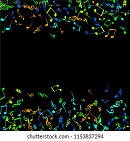 Musical Signs. Modern Background with Notes. Vector Element for Musical Poster, Banner, Advertising, Card. Minimalistic Simple Background.

