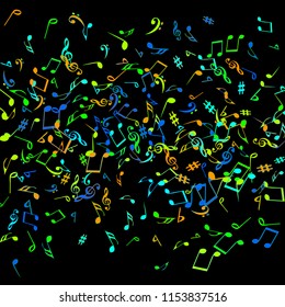 Musical Signs. Modern Background with Notes. Vector Element for Musical Poster, Banner, Advertising, Card. Minimalistic Simple Background.
