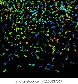 Musical Signs. Modern Background with Notes. Vector Element for Musical Poster, Banner, Advertising, Card. Minimalistic Simple Background.
