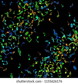 Musical Signs. Modern Background with Notes. Vector Element for Musical Poster, Banner, Advertising, Card. Minimalistic Simple Background.
