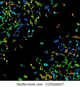 Musical Signs. Modern Background with Notes. Vector Element for Musical Poster, Banner, Advertising, Card. Minimalistic Simple Background.
