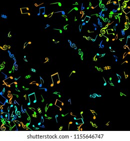 Musical Signs. Modern Background with Notes. Vector Element for Musical Poster, Banner, Advertising, Card. Minimalistic Simple Background.
