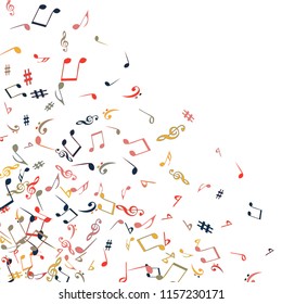 Musical Signs. Modern Background with Notes. Vector Element for Musical Poster, Banner, Advertising, Card. Minimalistic Simple Background