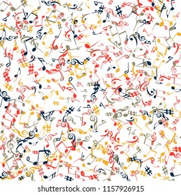Musical Signs. Modern Background with Notes. Vector Element for Musical Poster, Banner, Advertising, Card. Minimalistic Simple Background