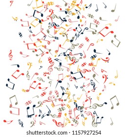 Musical Signs. Modern Background with Notes. Vector Element for Musical Poster, Banner, Advertising, Card. Minimalistic Simple Background