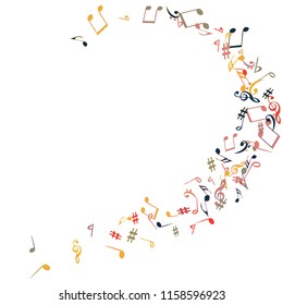 Musical Signs. Modern Background with Notes. Vector Element for Musical Poster, Banner, Advertising, Card. Minimalistic Simple Background
