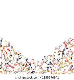 Musical Signs. Modern Background with Notes. Vector Element for Musical Poster, Banner, Advertising, Card. Minimalistic Simple Background