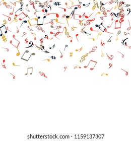 Musical Signs. Modern Background with Notes. Vector Element for Musical Poster, Banner, Advertising, Card. Minimalistic Simple Background