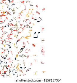 Musical Signs. Modern Background with Notes. Vector Element for Musical Poster, Banner, Advertising, Card. Minimalistic Simple Background
