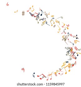 Musical Signs. Modern Background with Notes. Vector Element for Musical Poster, Banner, Advertising, Card. Minimalistic Simple Background