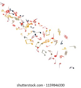 Musical Signs. Modern Background with Notes. Vector Element for Musical Poster, Banner, Advertising, Card. Minimalistic Simple Background
