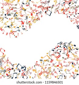 Musical Signs. Modern Background with Notes. Vector Element for Musical Poster, Banner, Advertising, Card. Minimalistic Simple Background