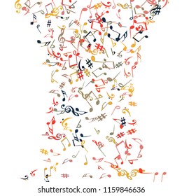 Musical Signs. Modern Background with Notes. Vector Element for Musical Poster, Banner, Advertising, Card. Minimalistic Simple Background