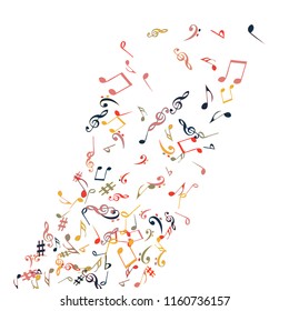 Musical Signs. Modern Background with Notes. Vector Element for Musical Poster, Banner, Advertising, Card. Minimalistic Simple Background