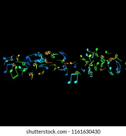 Musical Signs. Modern Background with Notes. Vector Element for Musical Poster, Banner, Advertising, Card. Minimalistic Simple Background.
