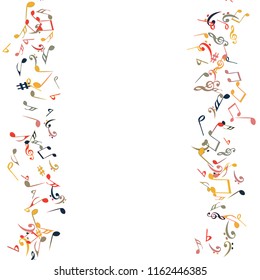 Musical Signs. Modern Background with Notes. Vector Element for Musical Poster, Banner, Advertising, Card. Minimalistic Simple Background