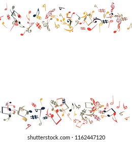 Musical Signs. Modern Background with Notes. Vector Element for Musical Poster, Banner, Advertising, Card. Minimalistic Simple Background