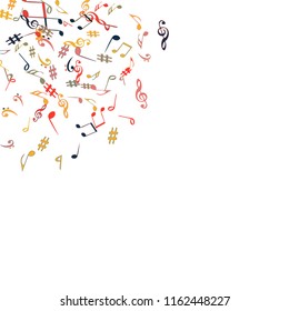 Musical Signs. Modern Background with Notes. Vector Element for Musical Poster, Banner, Advertising, Card. Minimalistic Simple Background