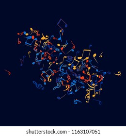 Musical Signs. Modern Background with Notes. Vector Element for Musical Poster, Banner, Advertising, Card. Minimalistic Simple Background.
