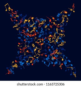 Musical Signs. Modern Background with Notes. Vector Element for Musical Poster, Banner, Advertising, Card. Minimalistic Simple Background.
