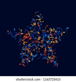 Musical Signs. Modern Background with Notes. Vector Element for Musical Poster, Banner, Advertising, Card. Minimalistic Simple Background.
