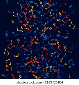 Musical Signs. Modern Background with Notes. Vector Element for Musical Poster, Banner, Advertising, Card. Minimalistic Simple Background.
