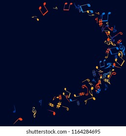 Musical Signs. Modern Background with Notes. Vector Element for Musical Poster, Banner, Advertising, Card. Minimalistic Simple Background.
