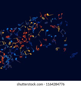 Musical Signs. Modern Background with Notes. Vector Element for Musical Poster, Banner, Advertising, Card. Minimalistic Simple Background.
