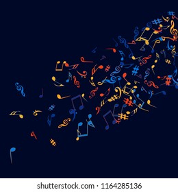Musical Signs. Modern Background with Notes. Vector Element for Musical Poster, Banner, Advertising, Card. Minimalistic Simple Background.
