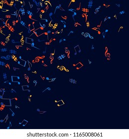 Musical Signs. Modern Background with Notes. Vector Element for Musical Poster, Banner, Advertising, Card. Minimalistic Simple Background.
